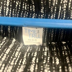 Time and Tru Black and White Striped Top